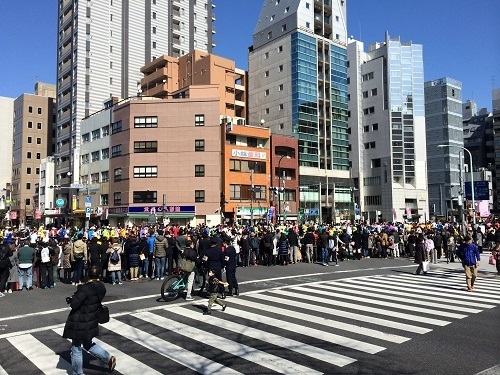 東京マラソン時の水天宮交差点